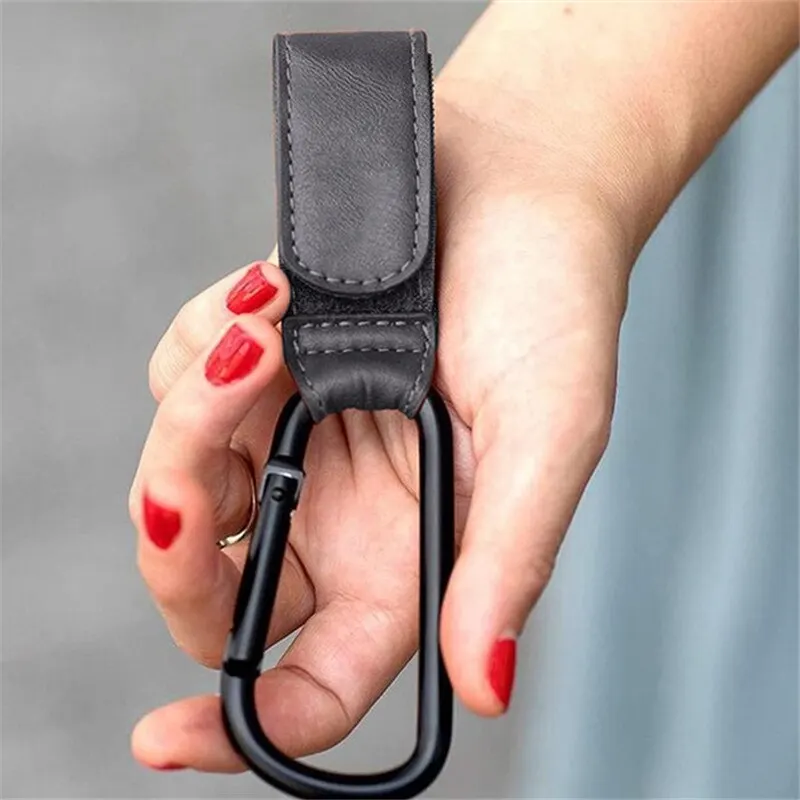 1PCS Stroller Hooks Can Rotate 360 Degrees Leather Hooks Free Both Hands Stroller Accessories