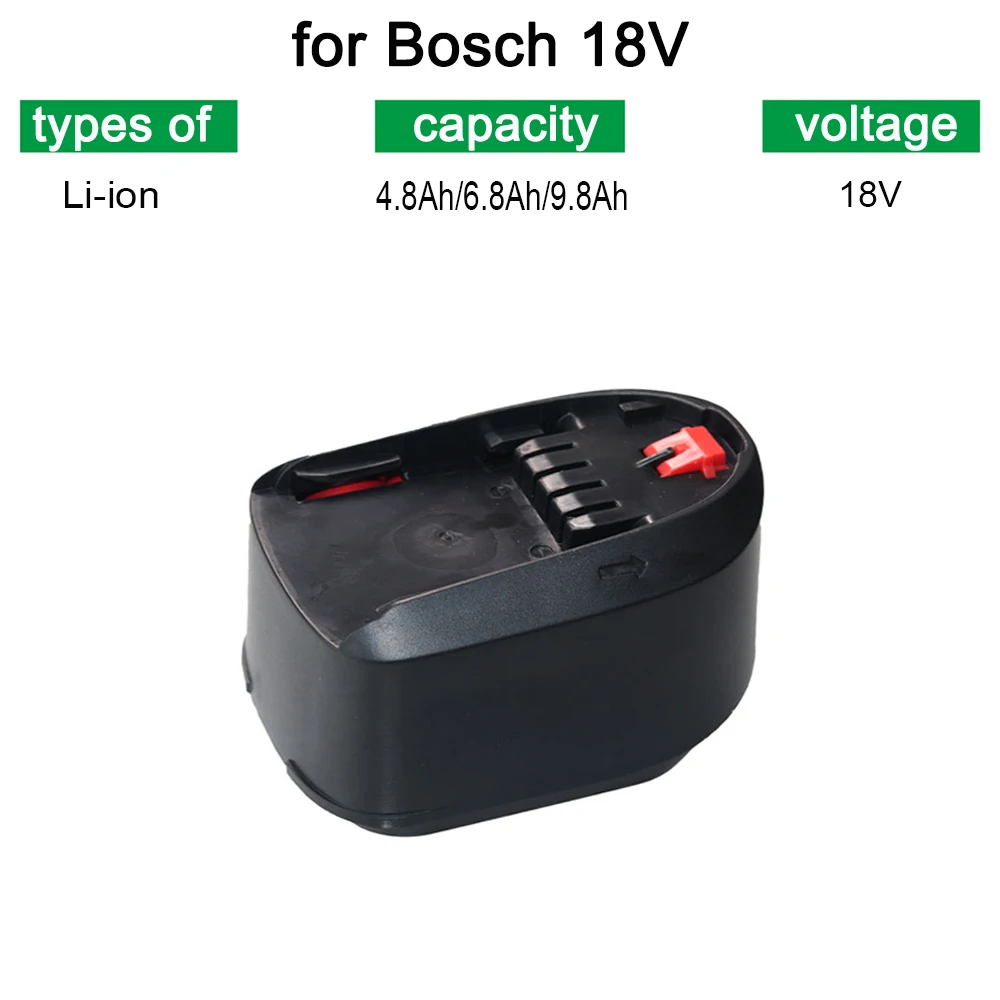 Batteria Agli Ioni Di Litio 18V 4.8/6.8/9.8 Ah Adatta Per Bosch Pba Psb Psr Pst