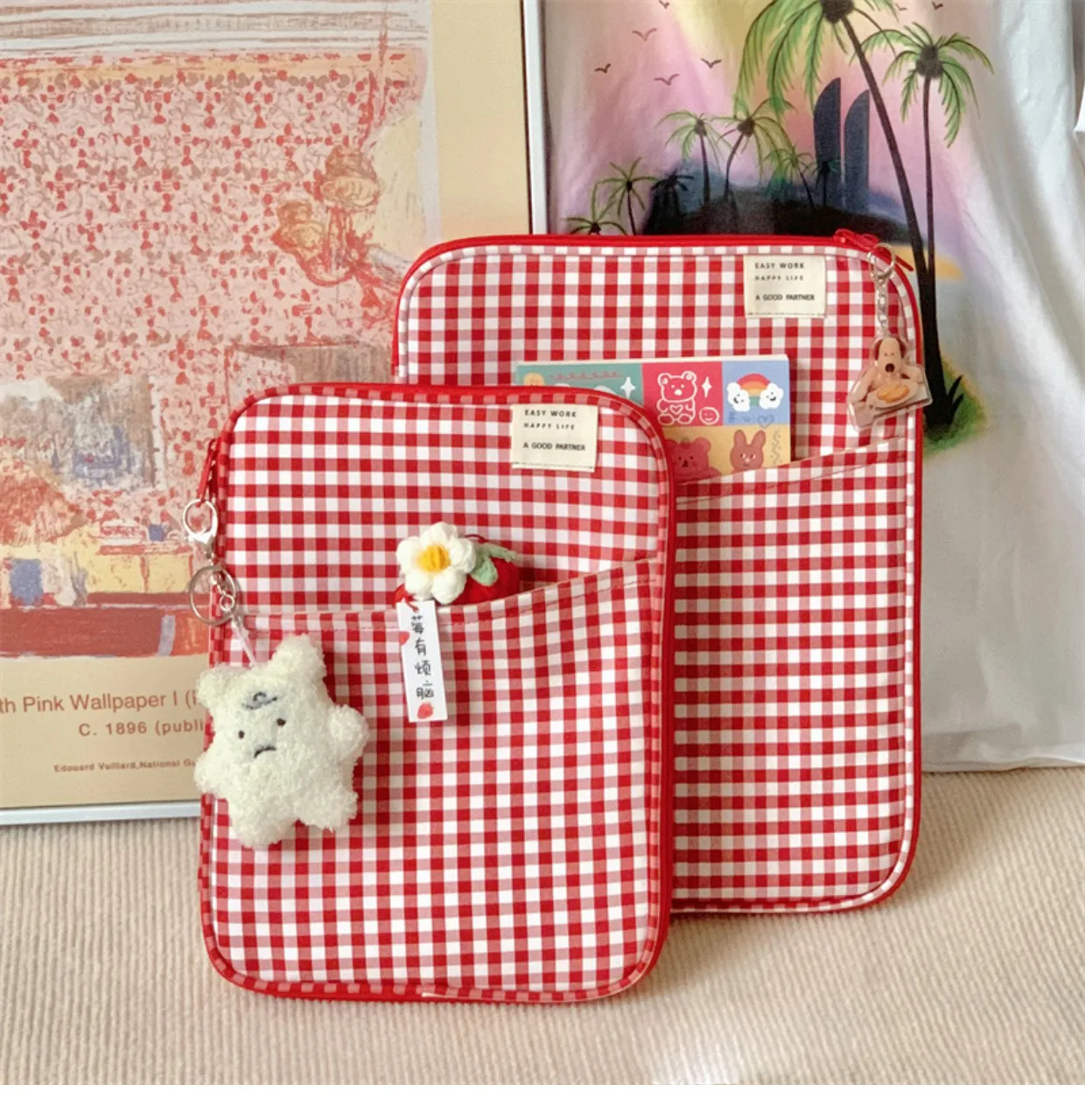 SKYSONIC Canvas Stationery Organizer Bag Pouch for Ipad PRO11 Macbook13 14 Inch Laptop Tablet PC Bag Ofiice Orgnizer Holder stationery organizer,stationery storage box