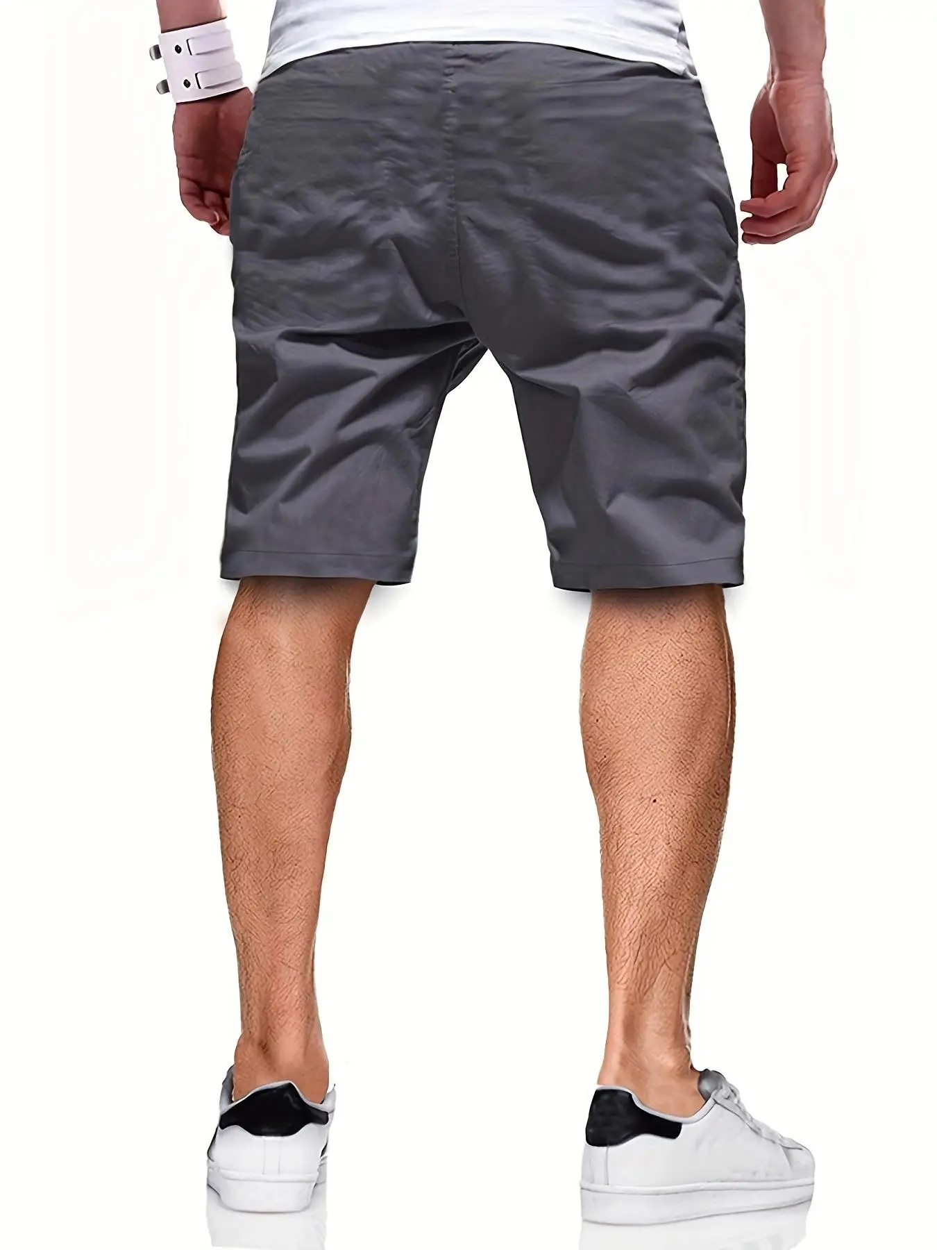 Neue Herren-Freizeitshorts, Bermuda-Shorts, Fitness-Jogging-Shorts, Vintage-Cargoshorts mit elastischem Bund – Detail 5