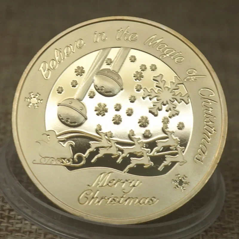 Festive Holiday Souvenir Coin Collection - Metal Craft Keepsakes