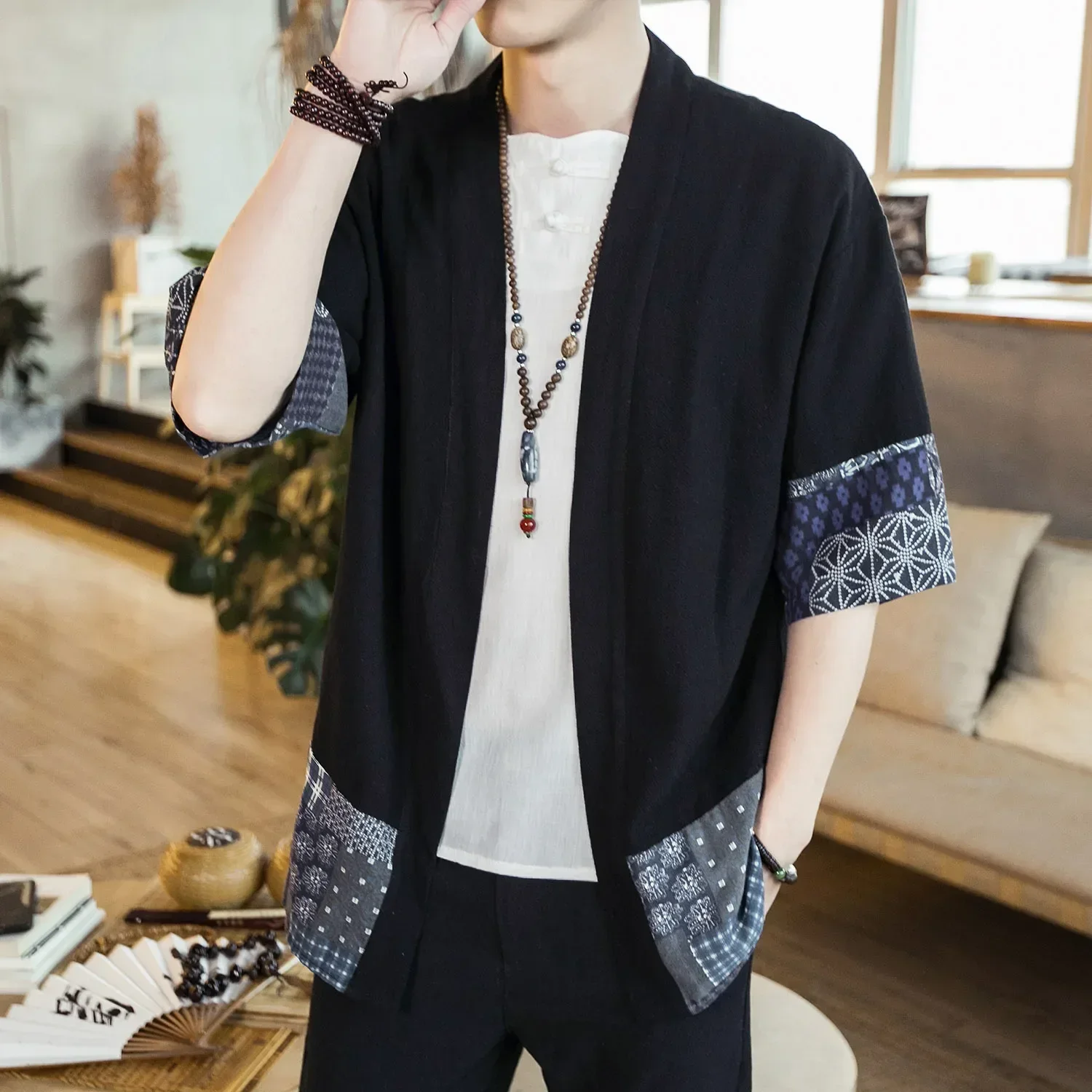 Hanfu Shirt Gown Men Japanese Kimono Robe Haori Blouse Chinese Style Crane Embroidered Tang Suit Casual Cardigan Streetwear Coat japanese kimono japanese kimono cardigan japanese kimono shirt men chinese shirt