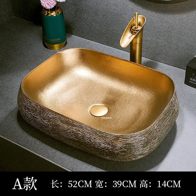 Retro Art Countertop Basin Luxury Bathroom Sinks Home Round Bathroom Overhead Sinks Balcony Hotel Ceramic Bathroom Washbasins 6