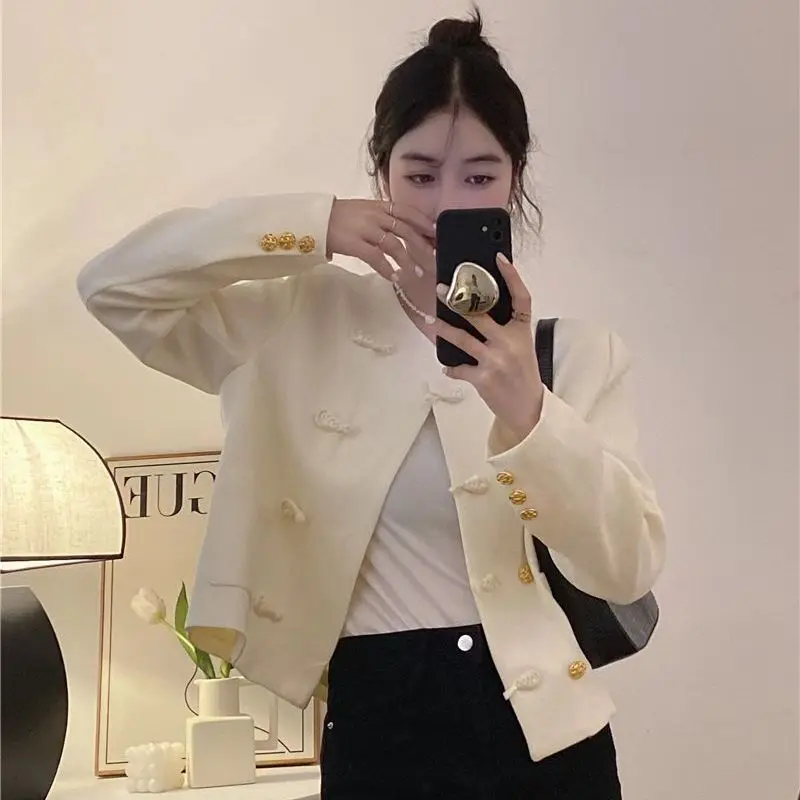 New Women's Retro Casual Top High Class Celebrity Temperament Long Sleeve Small Fragrant Coat