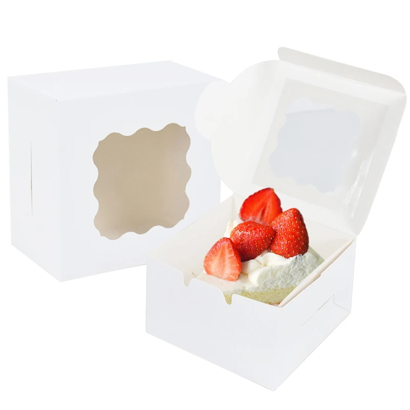 5Pcs White Square Cake Boxes with Clear Window, Cardboard Bakery Gift Boxes for Cake, C... - SKU WSCB2031 - UGI Packaging
