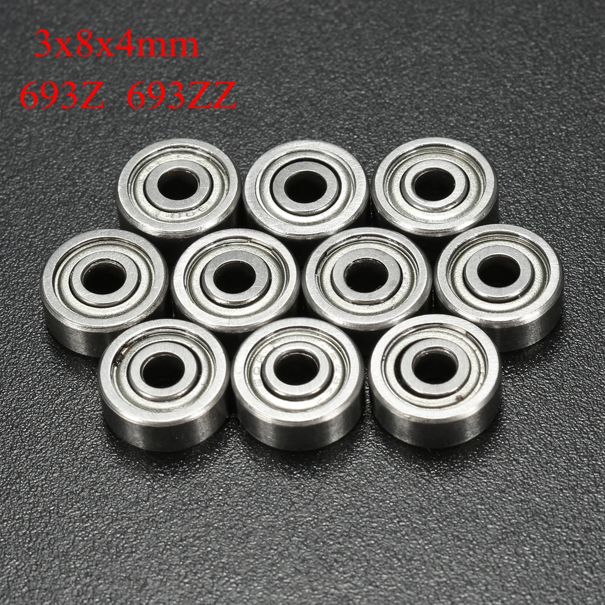 Kit 10 Rolamentos 693zz - 3mm (di) X 8mm (de) X 4mm (l) | Parcelamento Kit 10 Rolamentos 693zz - 3mm (di) X 8mm (de) X 4mm (l) | Parcelamento
