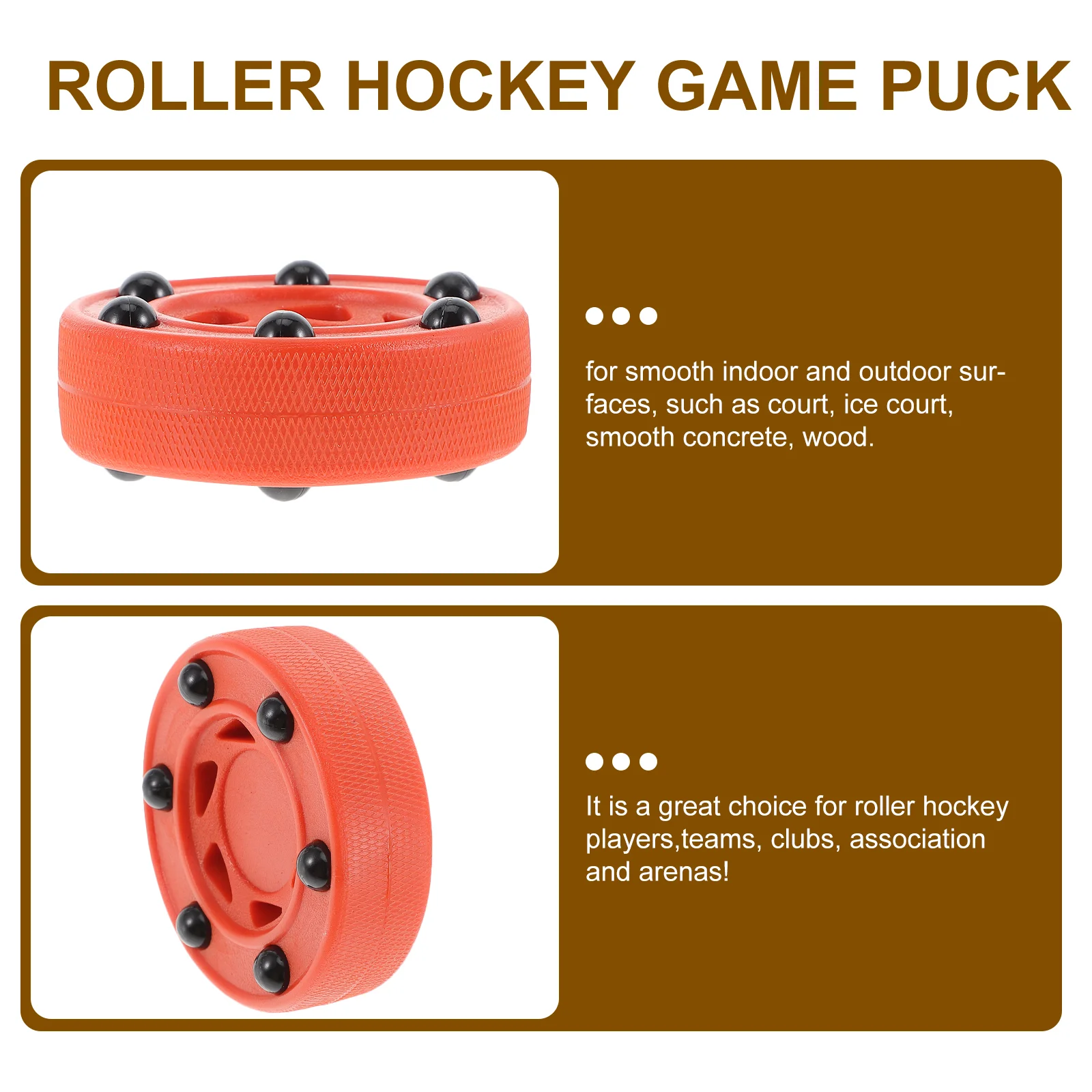 Roller Hockey Puck For Roller Skating Ball Inline Street Hockey Accessories Ice Field Team Sports Low Friction Glide Smooth