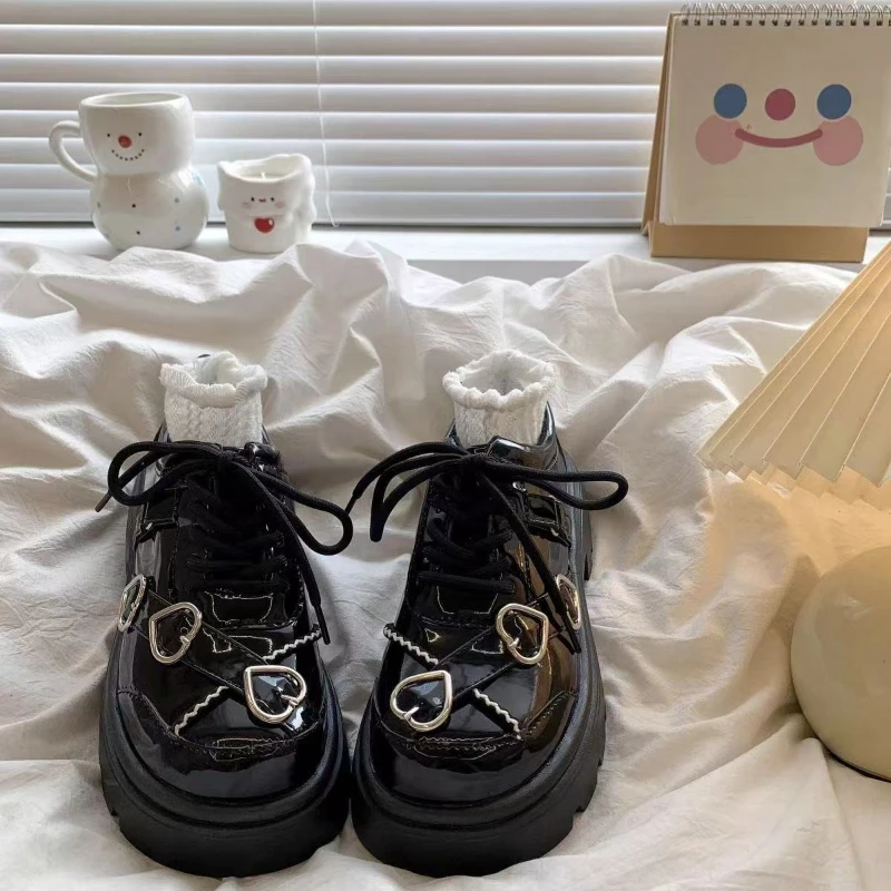 2025 Children's Leather Shoes New Lolita Style Girls Fashion Mary Jane Shoes Wedding Party Kids Causal Princess Platform Shoes