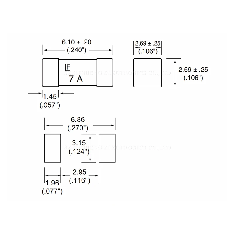 10PCS SMD Fast Acting Fuse 1808/2410 0451 62mA 100mA 200mA 375mA 500mA 750mA 1A 2A 3A 4A 5A 6.3A 7A 8A 10A 12A 15A 20A 125V/65V