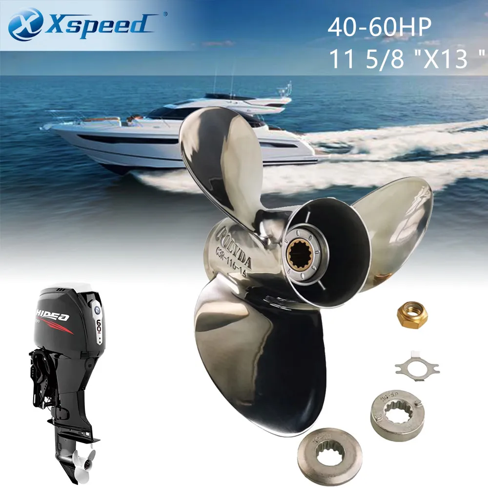 

Xspeed Аксессуары для морской лодки 9,25 "X10" Нержавеющая сталь 15-20 HP зеркальный полированный Пропеллер для подвесного двигателя Hidea 8 Spline