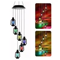 Solar Wind Chime Retro Lamp Solar Courtyard Light Home Porch Garden Durable Decor Hanging Lantern Outdoor Holiday Gift Light 5