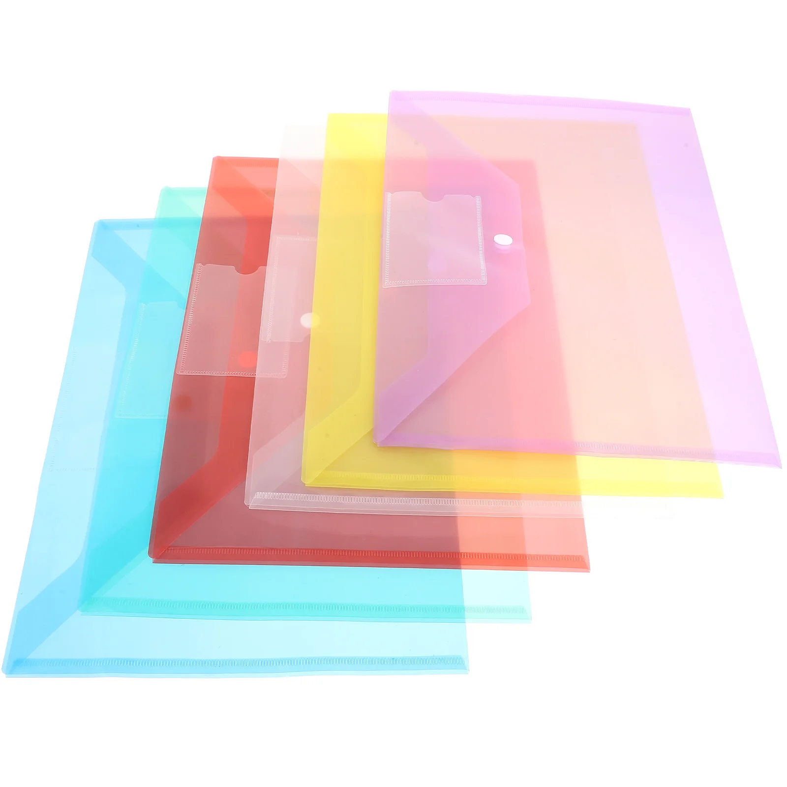 6 Pcs Folder Button Design File Bags Storage Office Supplies Folders Envelopes Project A4 Plastic Zipper