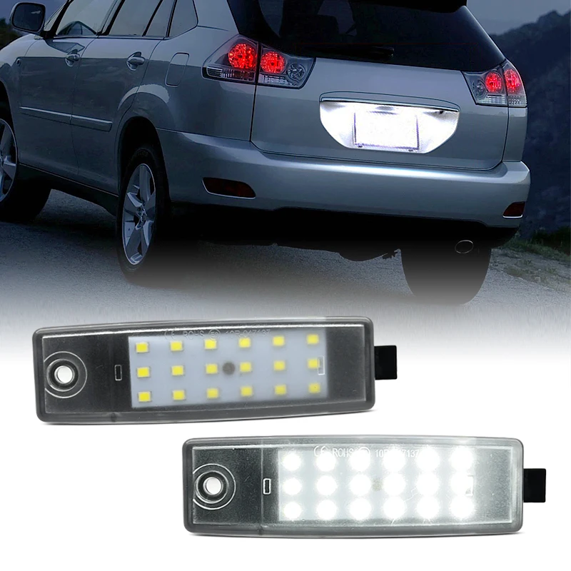 

2Pcs For Toyota Harrier Hiace Kluger Highlander Land Cruiser RAV4 Lexus RX300 Scion xB White LED Number License Plate Light