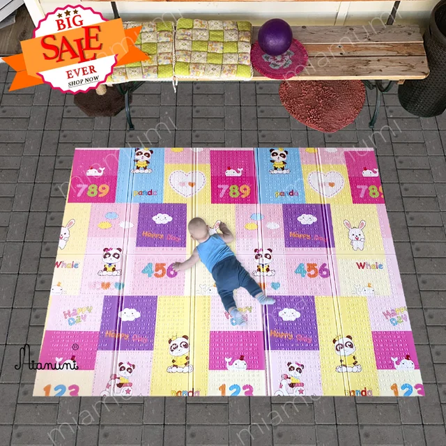 Huge Folding Thermal Play Mat Crawl Carpet Baby Playmat Developing Gift for Children Home Rug Kids Alphabet Game Toy Portable 1