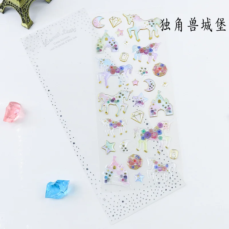 Fantasy Epoxy Crystal Kawaii Cute Sticker for DIY Diary