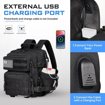 15L Mini Tactical Backpack Small Tactical Backpack for Men and Women, Military Backpack for Gym, Hiking, Daily (Black-15L) 4
