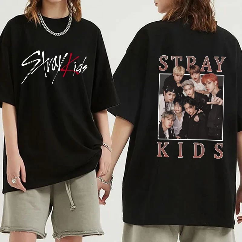 

New K-POP Stray Kids T Shirt Women Casual Personality Round Neck Short Sleeve Fashion Y2K T Shirt 10 Colors Plus Size XXS-4XL