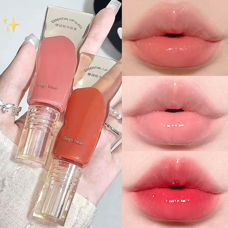 

Mirror Jelly Lip Gloss Transparent Water Light Serum Lip Oil Long Lasting Glossy Sexy Red Non-stick Cup Lip Glaze Lips Cosmetics