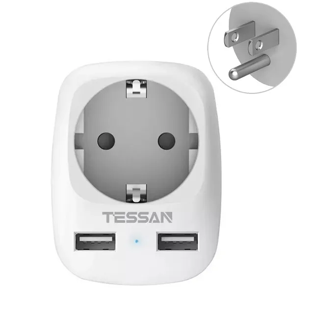 TESSAN Adaptateur USA, Prise Americaine Adaptateur Francais avec