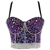 Punk Corset Rhinestone Diamond Tank Top Women Bra Stage Party Camis Sequin Shirt Woman Clothes y2k Blusa Crop Tops Ladies Shaper - Image 3