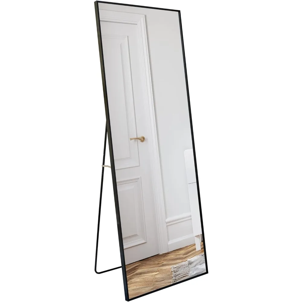 

Americanflat 22x59 Black Full Length Mirror With Stand - Full Body Mirror for Bedroom, Living Room - 5ft Tall Mirror Full Body