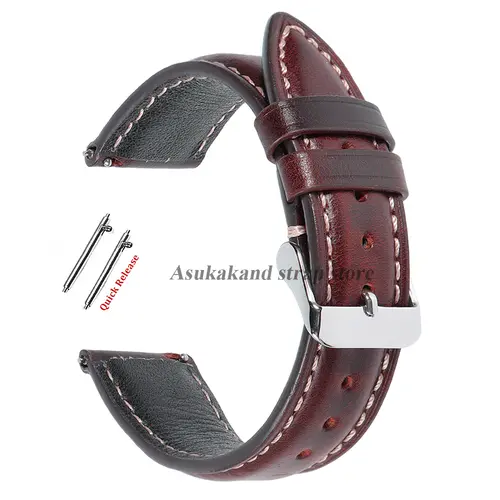 18mm 19mm 20mm 21mm 22mm Universal Vintage Oil Wax Leather Watch Straps Brown Head Layer Watch Band Men Accessories Pin Buckle - Image 9