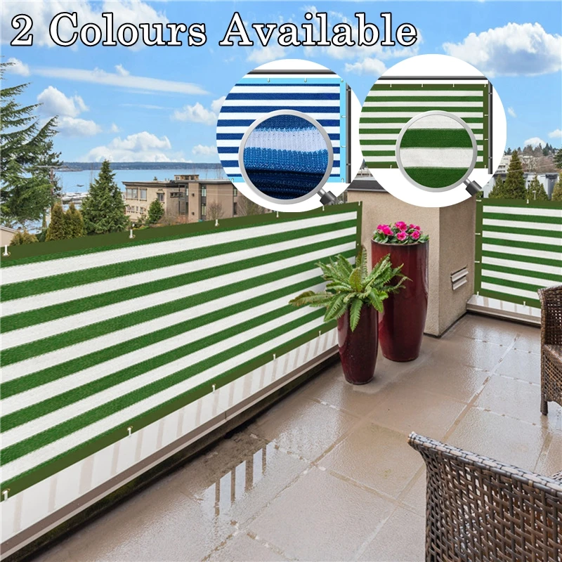 

2 Colors Balcony Privacy Net Outdoor Camping RV Swimming Pool Sun Shade Net Canopy HDPE Anti-UV Rope Free
