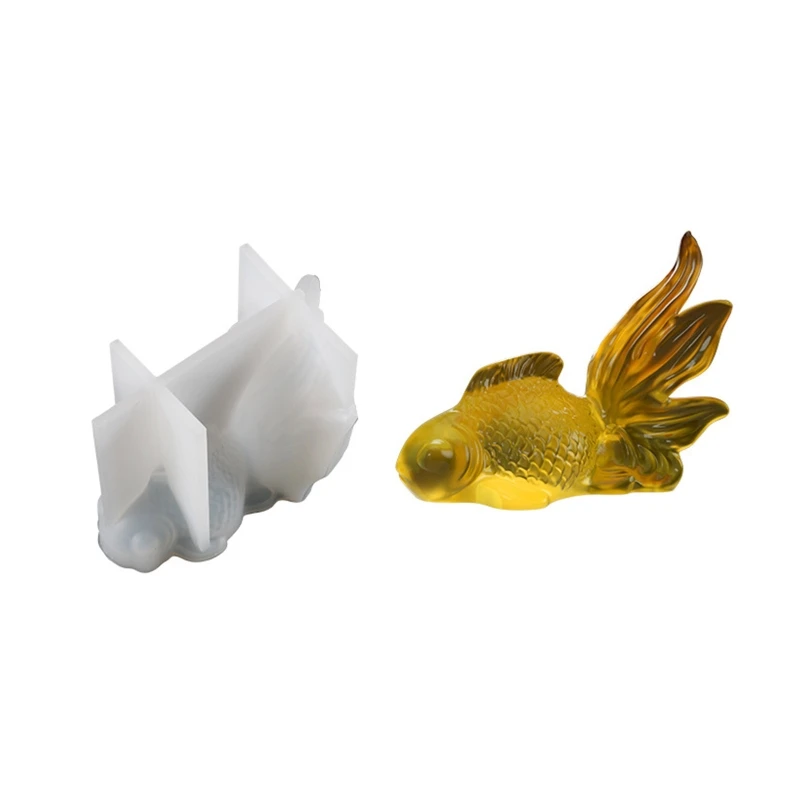 

N58F Epoxy Crystal Resin Silicone Mold Large Goldfish Decoration Mold for Crafts