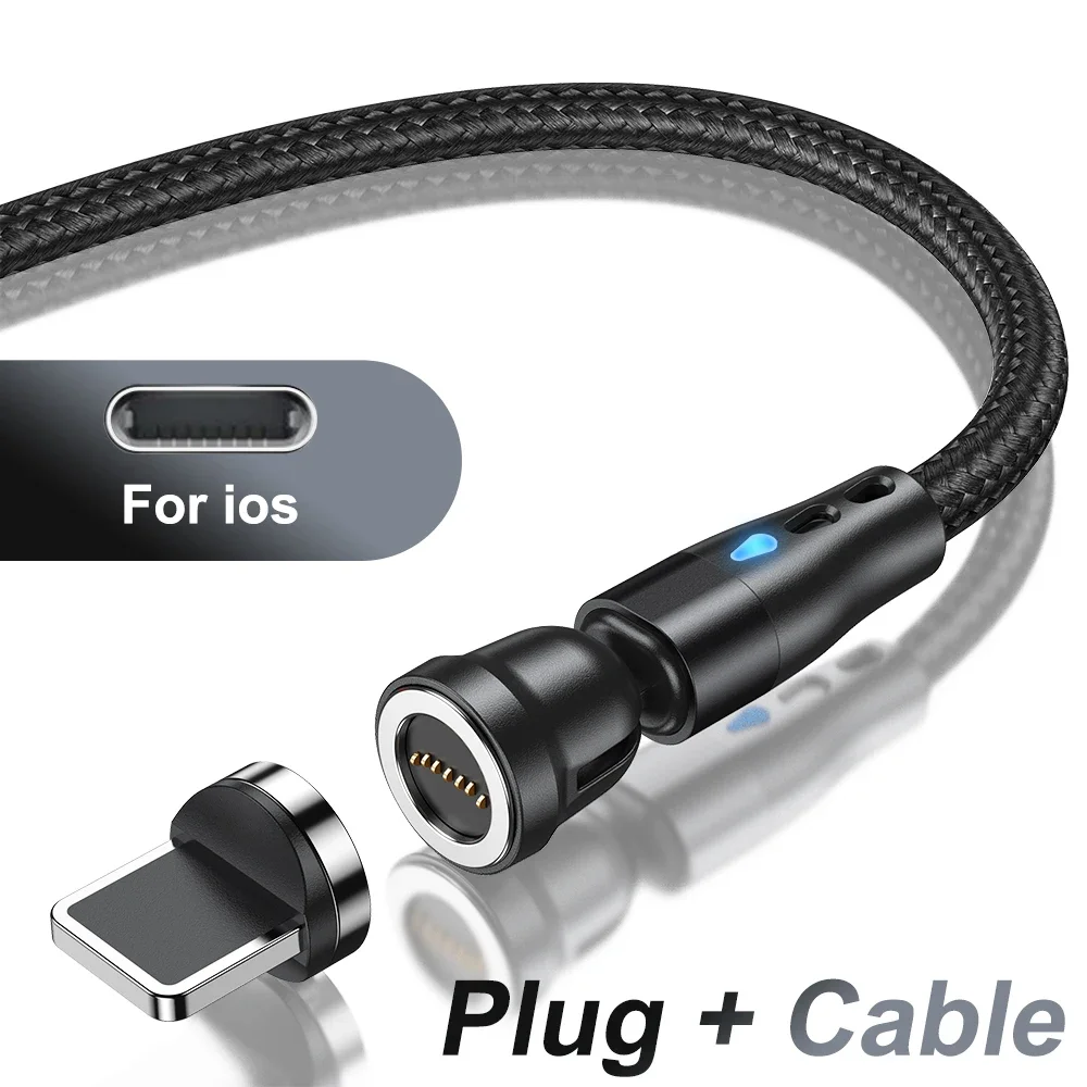 Magnetic 5A Fast Charging USB Type C Cable with 540° Rotation