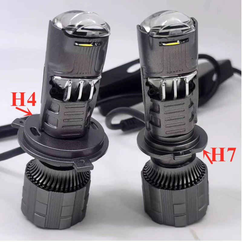 Mini Lens LED H4 H7 Headlight Bulbs for Car/Motorcycle Projector Headlamp  Canbus No Error Hi/Low Beam 120W 18000Lm New
