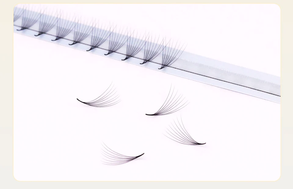Vorgefertigte Volumenfächer mit dünnem Stiel, Wimpernverlängerung 3D 4D 5D 6D 7D 8D 10D 12D, spitze Basis, vorgefertigte russische Wimpernverlängerung für Make-up – Detail 12