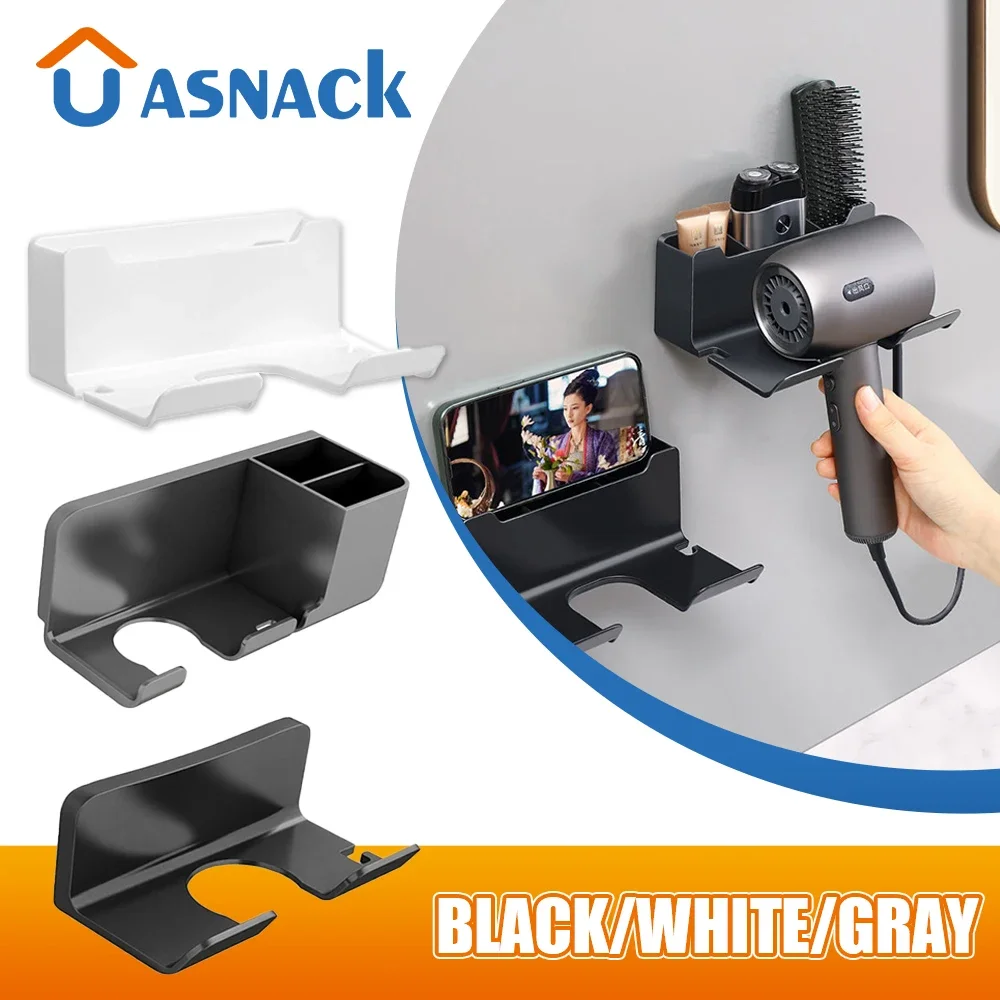 Hair Dryer Holder Wall Mounted Rack Bathroom Shelf Storage Holder Storage Shelves Accessories Shelves Hair Brush Bracket storage rack bathroom shelf hair dryer holder bathroom shelf rack bathroom storage rack wall shelf organizer hair dryer storage rack wall shelf