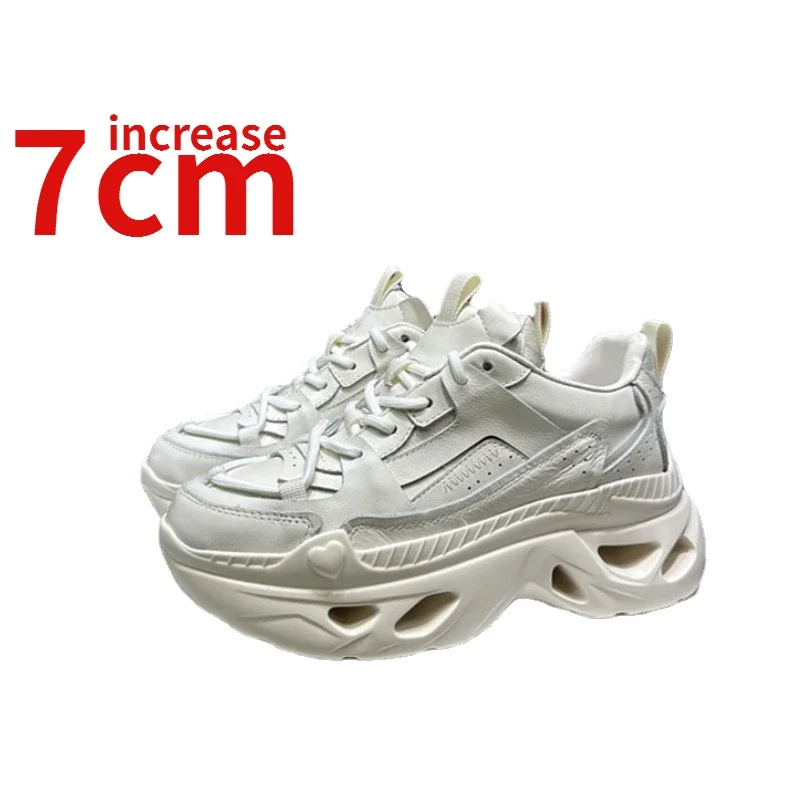 

Кроссовки женские из натуральной кожи, на платформе 7 см