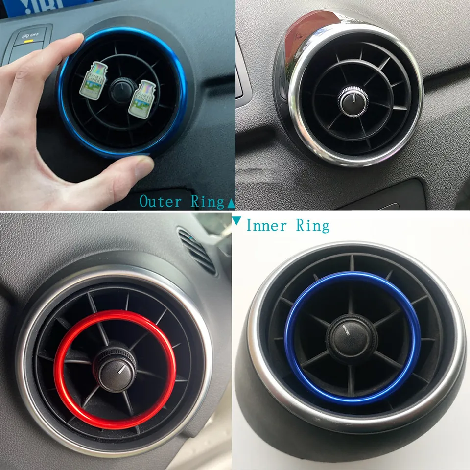 WOQUi Aluminium legering Instrument Panel Air Outlet Decoratie Ring Cover Sticker