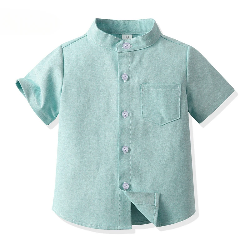 Kids Shirts Boys Shirts New Children Boys Gentleman Shirts Short Sleeve Casual Tops Infant Toddler Girls Blouse Formal Summer Clothes