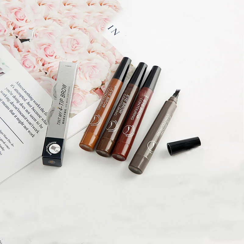 4 Point Eyebrow Pen Waterproof Liquid Eyebrow Pencil Long Lasting Eyebrow Tattoo Pen 4 oints eyebrow pen Cosmetics 6