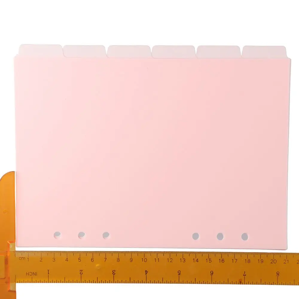 6 PCS 플래너 6 PCS 바인더 디바이더 6 링 플라스틱 인덱스 페이지 탭 핑크 A5 바인더 인덱스 디바이더 홈