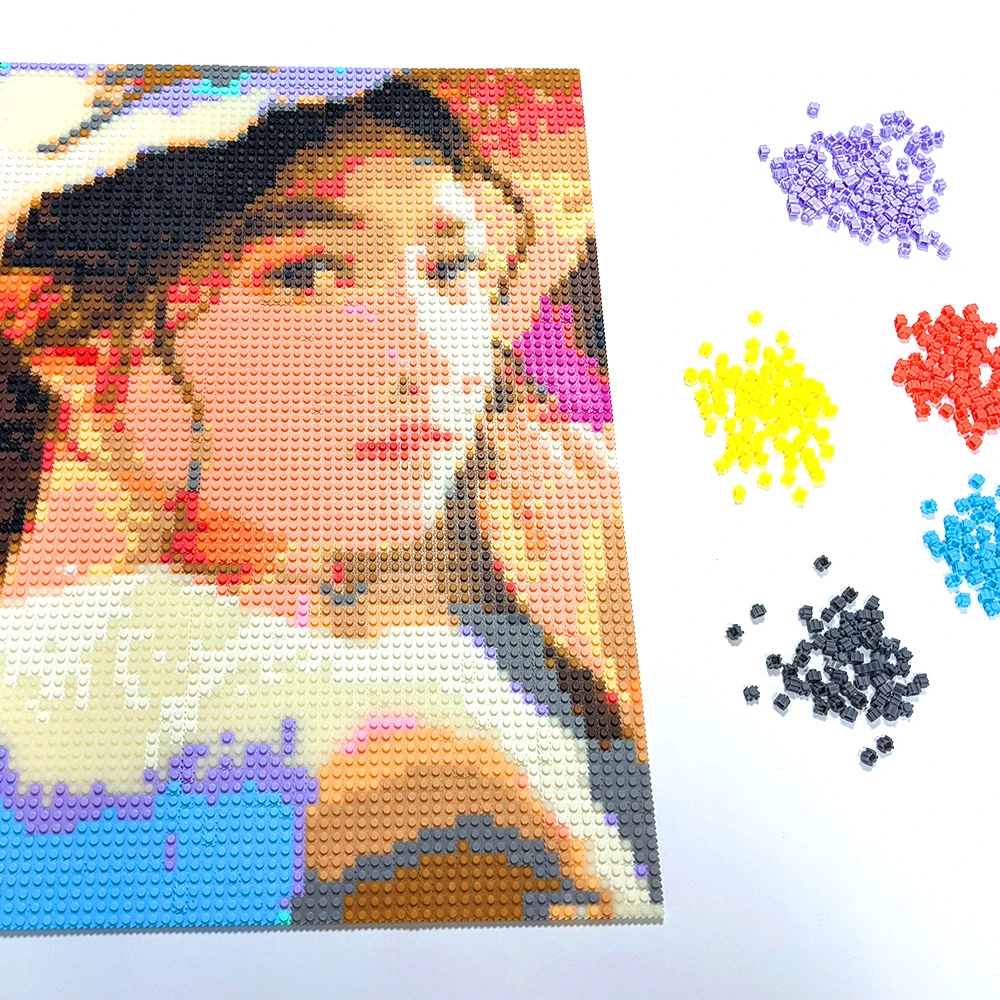 one piece Pixel Art Mosaic Painting Building Blocks MOC anime figure Luffy  Pixel art decor Toys for children birthday gift