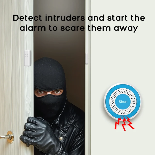 PGST WiFi Alexa Tuya Smart Life Home Alarm Security System Kit Home Automation Alarm Security Protection Door Motion Sensor 5