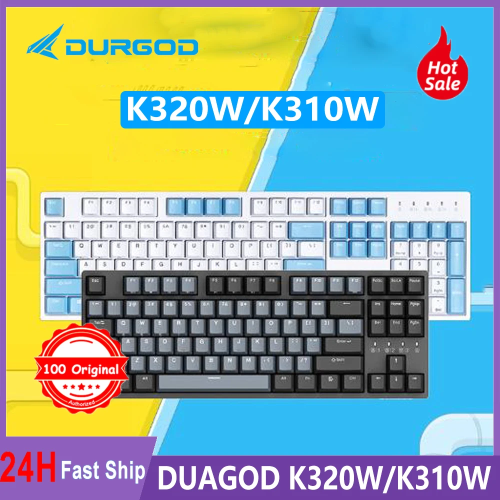 Durgod Duga 무선 블루투스 기계식 키보드, 3 가지 모드, e 스포츠 87/104 키, 체리 샤프트, K320W, K310W