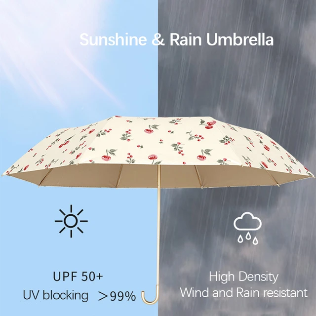 5 Folding Luxury Brands High Quality Camellia Manual Mini P ocket Umbrella  Rain Women Ultra-light Vinyl Sun-proof Umbrellas - AliExpress