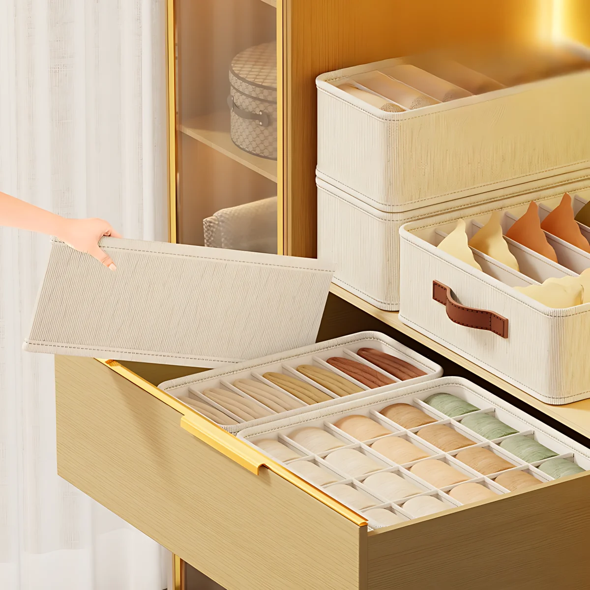 Foldable Closet Organizer Box for Socks and Underwear