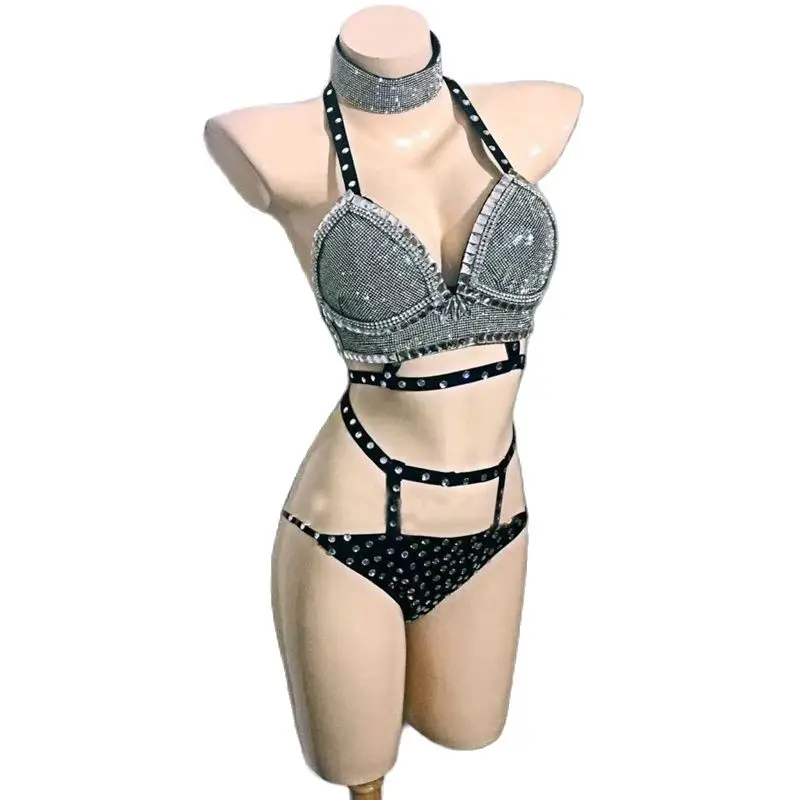 Rhinestone bikini for DJ and nightclub stage wear