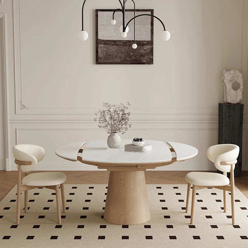

Nordic Solid Wood Dining Table Vintage Luxury Round Modern Dining Table Italy White Conjuntos De Sala De Jantar Home Furniture