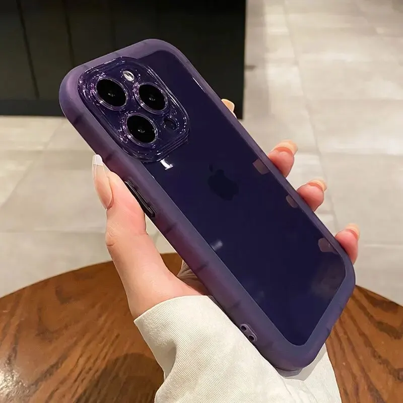 Luxury Shockproof Silicone Bumper Clear Phone Case with Camera Protection