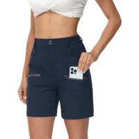 Women's Hiking Cargo Shorts Quick Dry Nylon Shorts Summer Travel Active Golf Shorts with 6 Pockets Water Resistant - Image 5