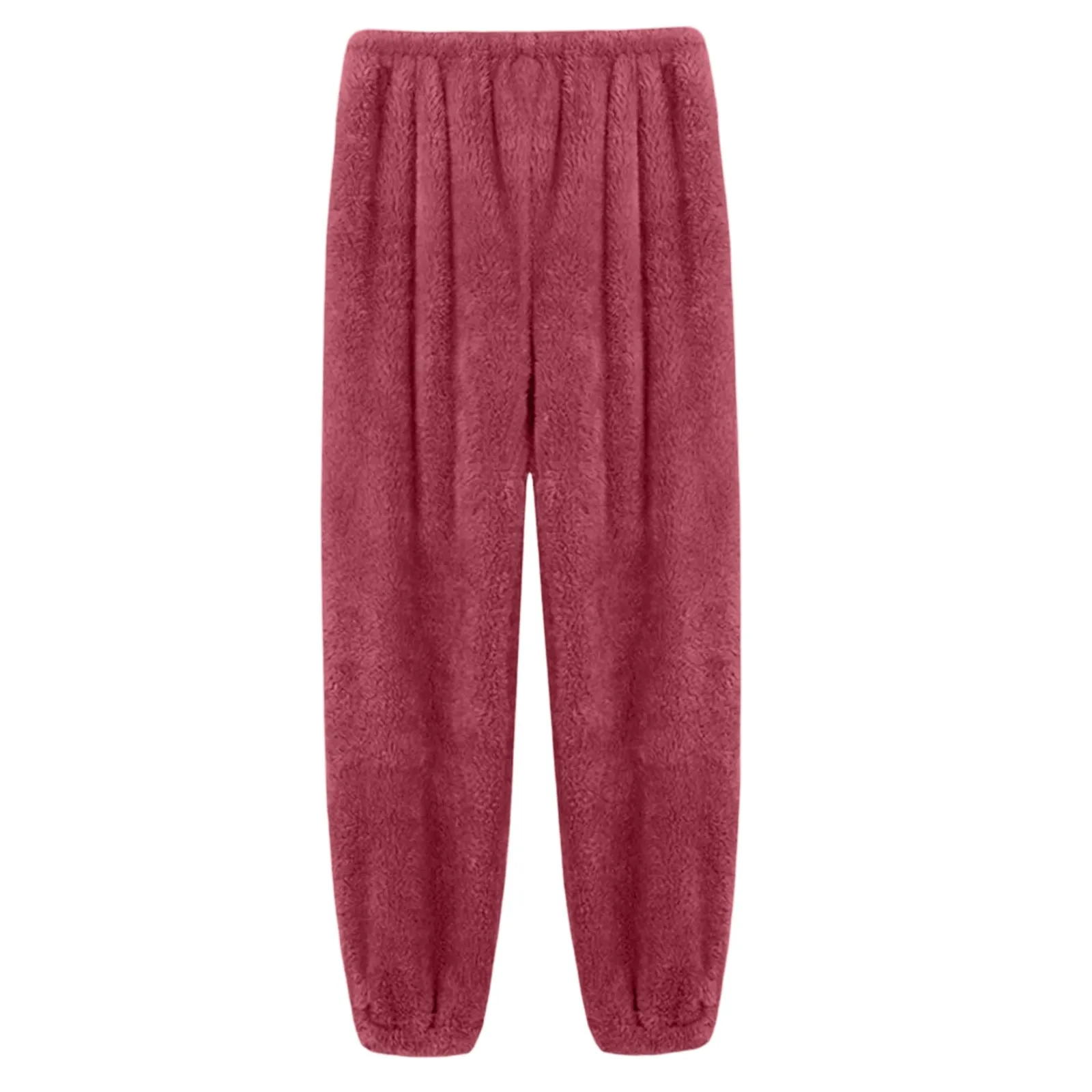 Damen Samt Schlafanzughose Mit Elastischem Bund Für Zuhause_voghion.com