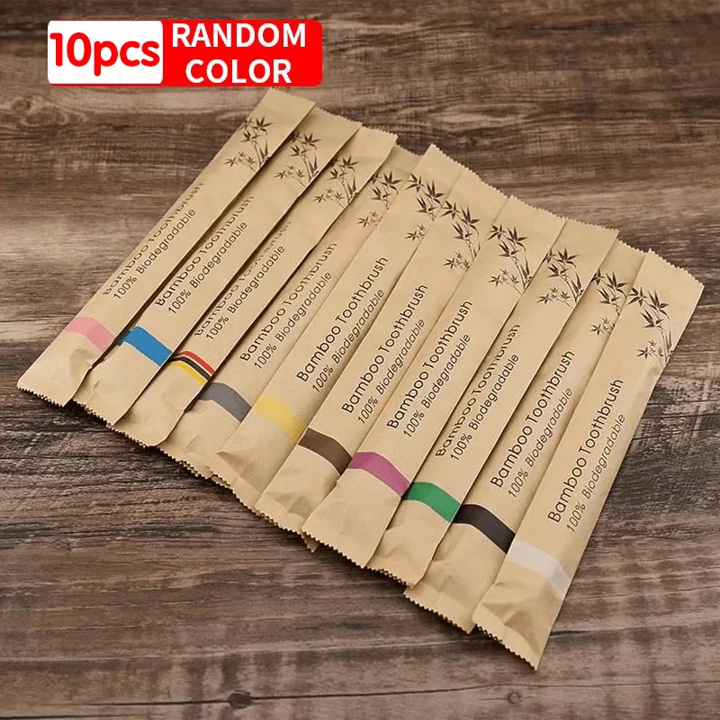 Eco-Friendly Bamboo Toothbrushes - Colorful, Portable, Soft Bristles