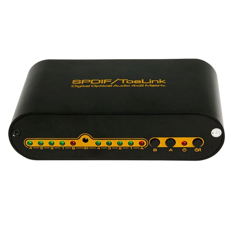

Spdif Toslink Digital Optical Audio 4X2 Matrix Switcher 4 In 2 Out Video Converter For Dolby/LPCM2.0/DTS