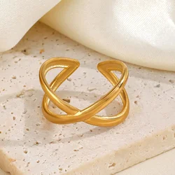 Elegant Gold Stainless Steel Rings - Stylish Personalized Jewelry Gifts (98062)